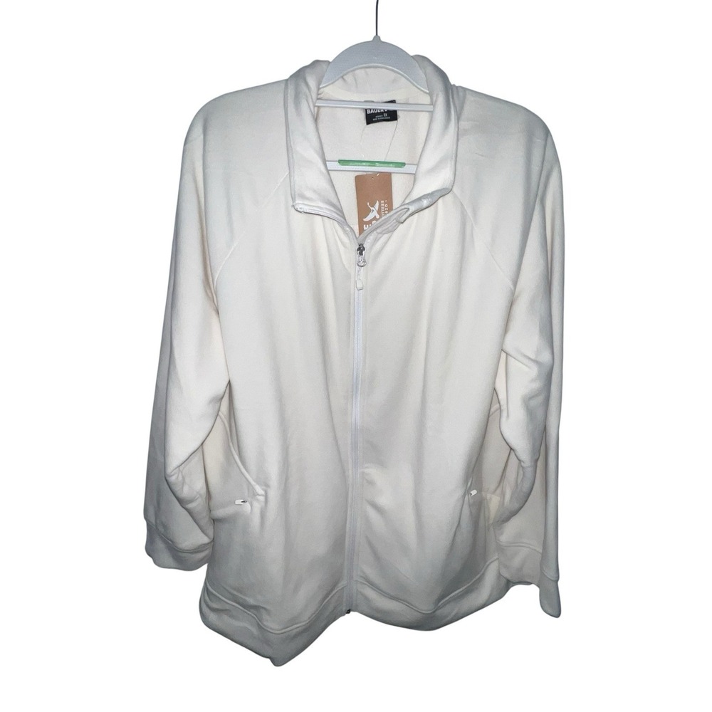 Eddie Bauer Women's Quest Fleece Full-Zip Jacket Ivory Plus‎ Size 3X Pockets New